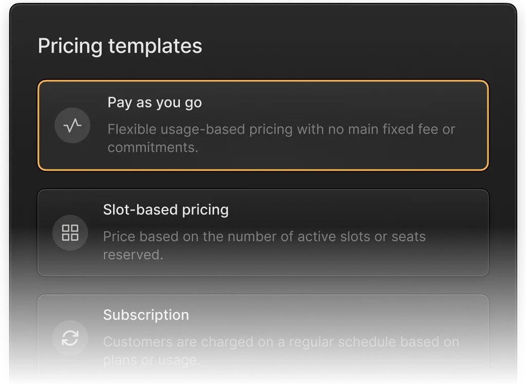 Pricing model configuration in Meteroid