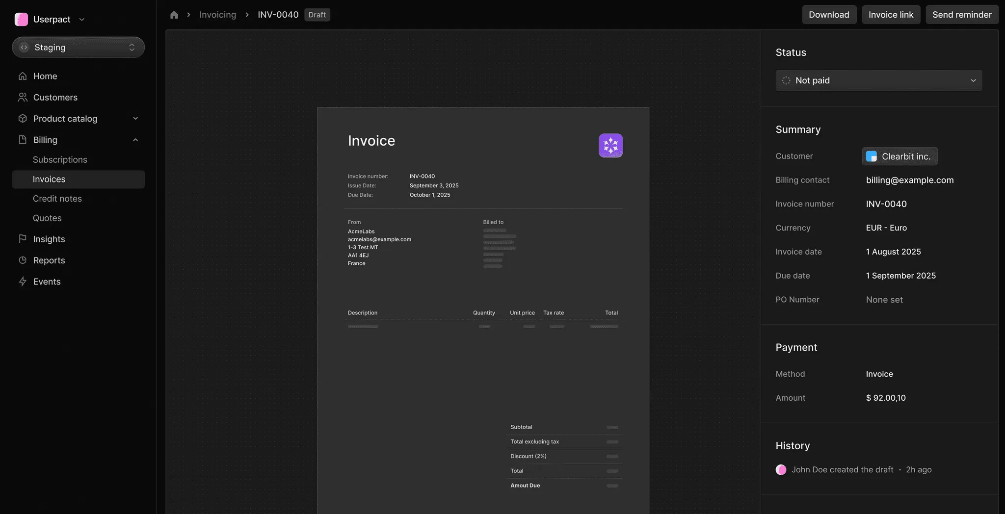 Meteroid dashboard preview for finance and operations teams