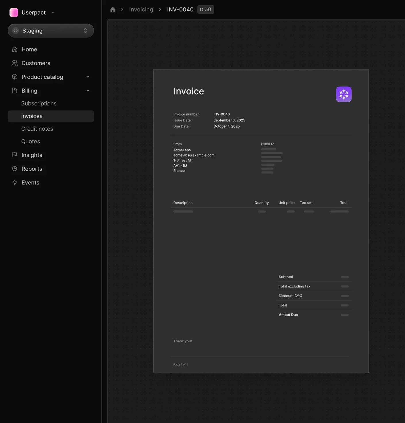 Revenue engine dashboard with subscription and pricing controls